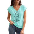 thumbnail image 1 of UNISHE Women's Nonconformist Sarcastic Quote Graphic V Neck Short Sleeve T-Shirt Casual Summer Tees Tops, 1 of 6