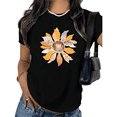thumbnail image 1 of UNISHE Women's Paisley Floral T-Shirt Boho Sunflower Vintage Short Sleeve Crewneck Top S-5XL, 1 of 5