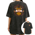 thumbnail image 1 of UNISHE Women's Print A Book A Day Keeps Reality Away Daisy Floral Book Lover Wash Short Sleeve T-shirt Relaxed Fit, 1 of 5