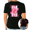 thumbnail image 1 of UNISHE Women's Queen of Hearts with Tumbler Graphic Crew Neck Short Sleeve T-Shirt, 1 of 5