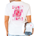 thumbnail image 1 of UNISHE Women's Queen of Hearts with Tumbler Graphic Crew Neck Short Sleeve T-Shirt, 1 of 5