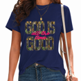 thumbnail image 1 of UNISHE Women's Realtree Camo Glitter Script Faith Lettering Graphic Short Sleeve T-Shirt Outdoor Country Religious Tees Tops, 1 of 5