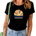 thumbnail image 1 of UNISHE Women's Retro Sunshine Rainbow Sunburst Graphic Short Sleeve T-Shirt Casual Cotton Crewneck Summer Top, 1 of 5