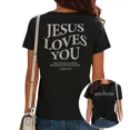 thumbnail image 1 of UNISHE Women's Scripture Graphic T-Shirt Living Proof Loving God Religious Tee Casual Tops Black, S, 1 of 5