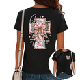 thumbnail image 1 of UNISHE Women's Scripture Graphic T-Shirt Living Proof Loving God Religious Tee Casual Tops Black, S, 1 of 5