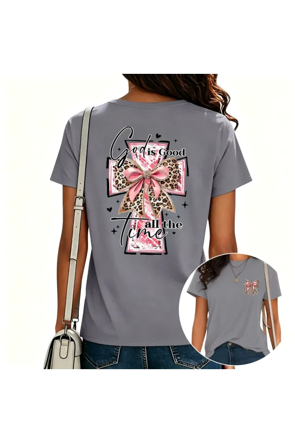 Women's Scripture Graphic T-Shirt Living Proof Loving God Religious Tee Casual Tops Grey, 2XL