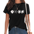 thumbnail image 1 of UNISHE Women's Seashell and Starfish Beach Minimalist Casual Crew Neck Short Sleeve T-Shirt Top, 1 of 5