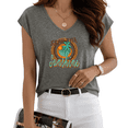 thumbnail image 1 of UNISHE Women's Seek The Sunshine Palm Dark Gray V-Neck Sleeveless T-Shirt S-5XL Summer Beach Tank Top, 1 of 6