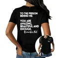 thumbnail image 1 of UNISHE Women's Self Love Affirmation Graphic Short Sleeve T-Shirt Casual Cotton Crewneck Top with Positive Quote, 1 of 5