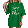 thumbnail image 1 of UNISHE Women's Skeleton Graphic Tee, Funny Self Deprecating Quote, I Asked Myself If I'm Okay Shirt, 1 of 6