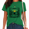 thumbnail image 1 of UNISHE Women's Soft Green Minimal Easter Tomb Floral Sunrise Inspirational Faith Graphic Short Sleeve T-Shirt daily wear Tops, 1 of 5