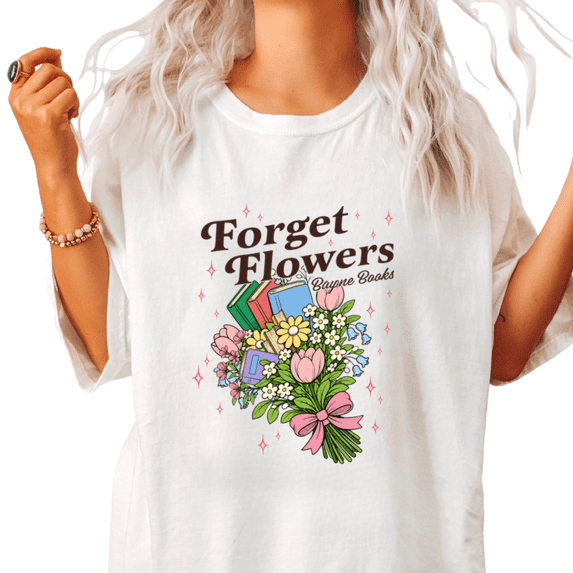 UNISHE Women's Stacked Text Bloom Ribbon Star Burst Cartoon Graphic White T-Shirts S-5XL Casual Tops