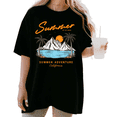 thumbnail image 1 of UNISHE Women's "Summer Adventure California" Mountain Beach Graphic Short Sleeve T-Shirt Casual Cotton Crewneck Top, 1 of 5