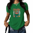 thumbnail image 1 of UNISHE Women's Sweet Crabby Graphic T-Shirt Retro Cartoon Beach Tee Heart Glasses Summer White Top, 1 of 6