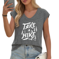 thumbnail image 1 of UNISHE Women's "Take A Hike" Mountain Graphic V-Neck Sleeveless T-Shirt Comfortable Summer Tank Top, 1 of 6