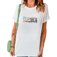 thumbnail image 1 of UNISHE Women's Take Me Where Summer Never Ends Beach Sunset Graphic Short Sleeve T-Shirt Lightweight Fit Vacation Tee, 1 of 5