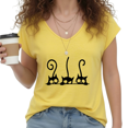 thumbnail image 1 of UNISHE Women's Three Black Peeking Cats S-5XL V-Neck Sleeveless T-Shirt Fashion Casual Cat Lover Tank Top, 1 of 6