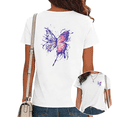 thumbnail image 1 of UNISHE Women's Tie Dye Butterfly Graphic Tops Short Sleeve T-Shirt Flattering Fit Versatile Tees, 1 of 5