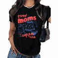 thumbnail image 1 of UNISHE Women's Tired Moms Coffee Club Graphic T-Shirt Funny Mom Life Tee Sarcastic Summer White Top, 1 of 6