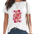 thumbnail image 1 of UNISHE Women's Trendy Heart Sunglasses Poker Tee Bachelorette Party Shirt for Daily Outfit White, M, 1 of 5