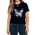 thumbnail image 1 of UNISHE Women's Tribal Butterfly Graphic Tops Short Sleeve T-Shirt Flattering Fit Versatile Tees, 1 of 5