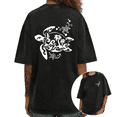 thumbnail image 1 of UNISHE Women's Tribal Sea Turtle with Palm Trees Graphic Vintage Washed Oversized T-Shirt Casual Relaxed Fit Tee, 1 of 5