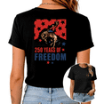 thumbnail image 1 of UNISHE Women's USA 250 Years of Freedom Cowboy Graphic Short Sleeve T-Shirt Black S-5XL Fashion Oversized Top, 1 of 5