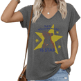 thumbnail image 1 of UNISHE Women's V-Neck Dumpster Fire Graphic T-Shirt Funny Raccoon Print Short Sleeve Tee Casual Summer Loose Fit Top, 1 of 6