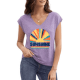 thumbnail image 1 of UNISHE Women's V-Neck Sleeveless Tank Top Sunshine Retro Rainbow Graphic Summer Casual Beach Vacation Tops Tees, 1 of 6