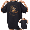 thumbnail image 1 of UNISHE Women's Vintage Floral "Created For Such A Time As This" Christian Short Sleeve T-Shirt Casual Cotton Crewneck Top, 1 of 5