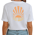 thumbnail image 1 of UNISHE Women's Vintage Stay Golden Sunburst Graphic Short Sleeve T-Shirt Soft Cotton Casual Tee, 1 of 5