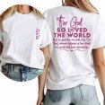thumbnail image 1 of UNISHE Women's Vintage Style Scripture Tee – John 3:16 Bold Graphic Shirt S to 5XL, 1 of 4