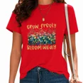 thumbnail image 1 of UNISHE Women's Vintage Wildflower Graphic Tee Stylish Crewneck Short Sleeve Tops for Daily outfit Red, L, 1 of 5