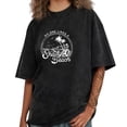 thumbnail image 1 of UNISHE Women's Washed Retro Shady Beach Graphic Short Sleeve T-Shirt Tropical Palm Tree Sunset Print Tees, 1 of 5