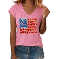 thumbnail image 1 of UNISHE Women's Watercolor Floral American Flag Graphic V-Neck Sleeveless T-Shirt Patriotic Summer Casual Tank Top, 1 of 6