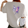 thumbnail image 1 of UNISHE Women's Watercolor Splatter Butterfly Graphic Short Sleeve T-Shirt Casual Cotton Crewneck Top, 1 of 5