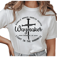 thumbnail image 1 of UNISHE Women's Waymaker Miracle Worker Promise Keeper Christian Graphic Short Sleeve T-Shirt Casual Cotton Crewneck Top, 1 of 5