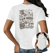 UNISHE Women s Western Cowgirl Graphic Tee   Y2K Groovy Style, Cute Howdy Stay Wild Print, Comfortable Crewneck Short Sleeve for S-5XL