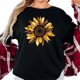 thumbnail image 1 of UNISHE Women's Western Leopard Sunflower Graphic Short Sleeve T-Shirt Casual Cotton Crewneck Top, 1 of 5