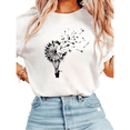 thumbnail image 1 of UNISHE Women's Whimsical Dandelion Hot Air Balloon Graphic Short Sleeve T-Shirt Soft Cotton Casual Tee, 1 of 5