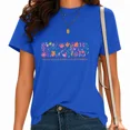 thumbnail image 1 of UNISHE Women's Whimsical Garden Meadow Graphic T-Shirt Positive Saying Clothing Blue, L, 1 of 5