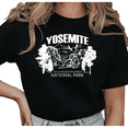 thumbnail image 1 of UNISHE Women's White Outline Yosemite Sierra Nevada Graphic Short Sleeve T-Shirt Casual Cotton Crewneck Top, 1 of 5