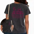 thumbnail image 1 of UNISHE Womens Acid Wash John 3:16 Graphic Tees Scripture Print T-Shirts Vintage Short Sleeve Streetwear Tops Black, 3XL, 1 of 6