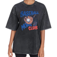 thumbnail image 1 of UNISHE Womens Baseball Moms Club Graphic Tee Vintage Wash Short Sleeve Sport Shirt, 1 of 6
