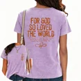 thumbnail image 1 of UNISHE Womens Christian T Shirts Faith Bible Verse Graphic Tees Acid Wash Vintage Streetwear Tops Purple, S, 1 of 6