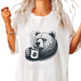 thumbnail image 1 of UNISHE Womens Coffee Bear Graphic Short Sleeve T-Shirt S-5XL White Tops, 1 of 5