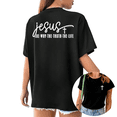 thumbnail image 1 of UNISHE Womens Cross Accent Jesus Way Truth Life Graphic Short Sleeve Crewneck T-Shirt S-5XL Black Tops, 1 of 5