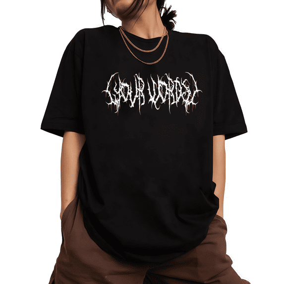 UNISHE Womens Edgy Gothic Custom Statement Graphic Short Sleeve Crewneck T-Shirt S-5XL Black Tops
