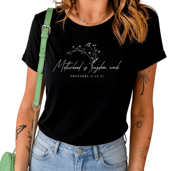 UNISHE Womens Graphic Tee Short Sleeve Crewneck T Shirt with Botanical Wildflower Art Print Religious Faith Gift for Mom Inspirational Scripture Verse Christian Top