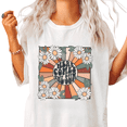 thumbnail image 1 of UNISHE Womens Here Comes The Sun Daisy Graphic Short Sleeve Crewneck T-Shirt S-5XL White Tops, 1 of 5